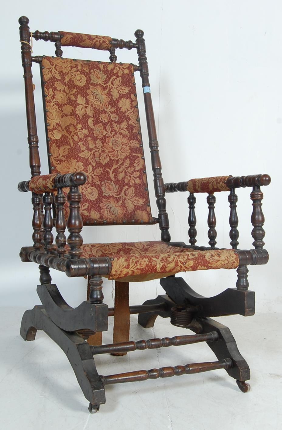 19TH CENTURY VICTORIAN BOSTON ROCKING CHAIR