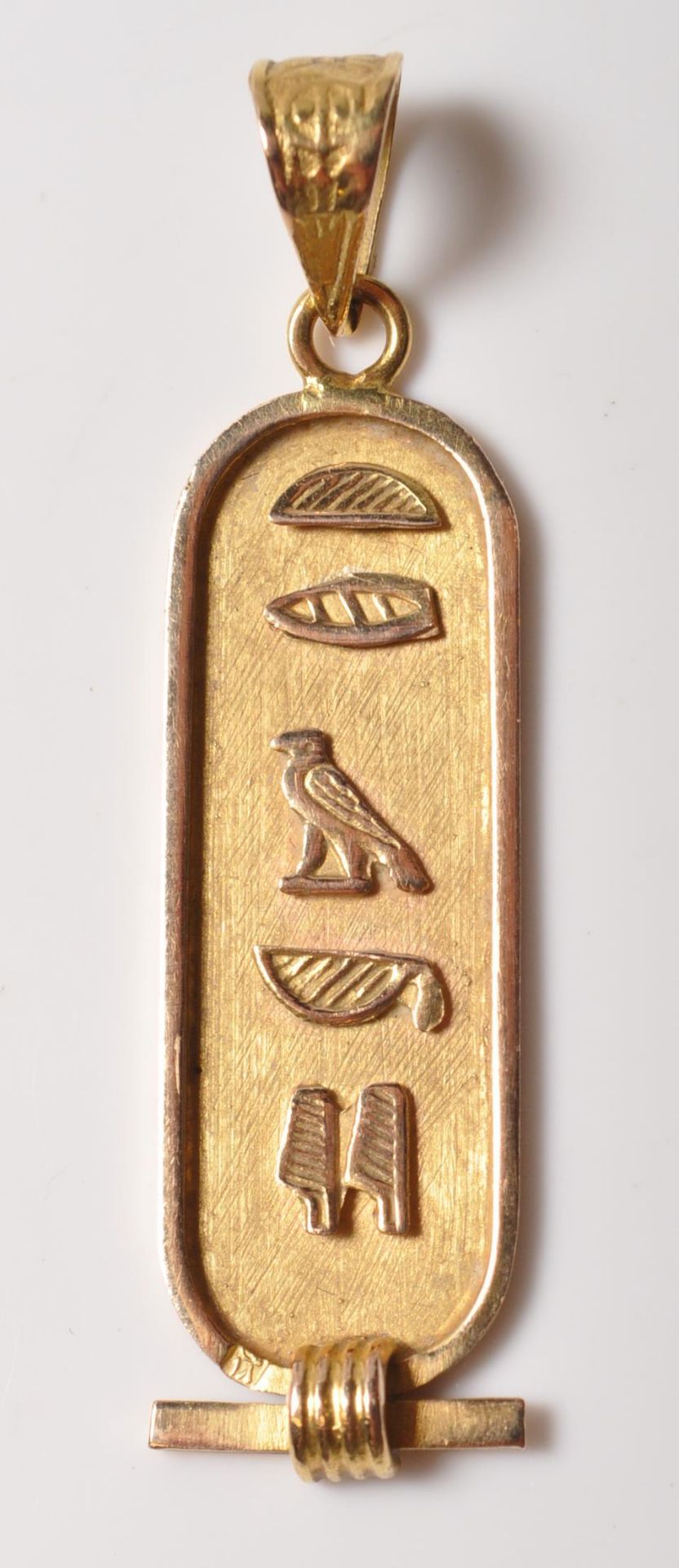 14CT GOLD EGYPTIAN GOLD CARTOUCHE PENDANT - Bild 2 aus 5