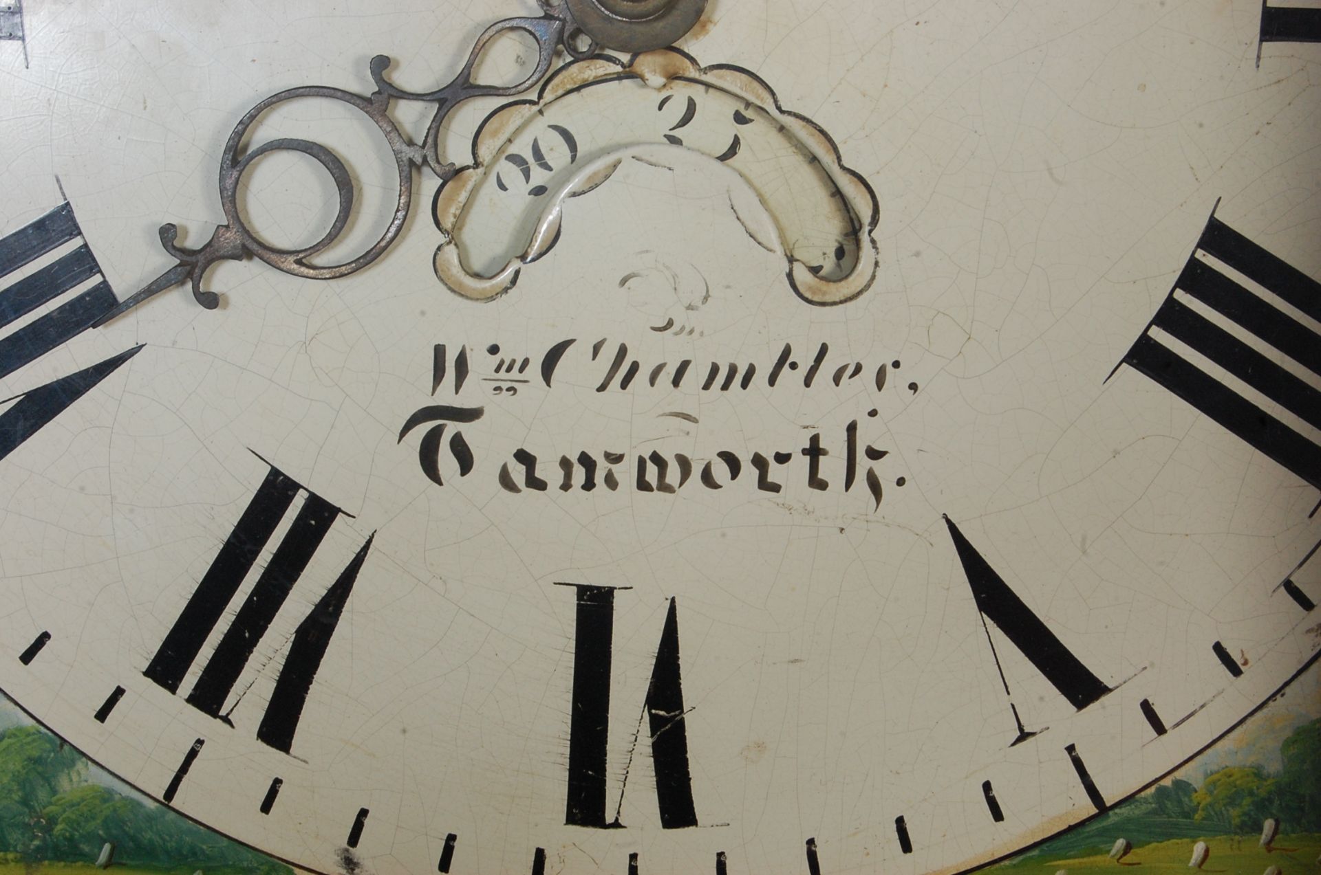 GERGE III 19TH CENTURY OAK INLAID GRANDFATHER CLOCK BY W M CHAMTLER OF TAMWORTH - Bild 5 aus 11