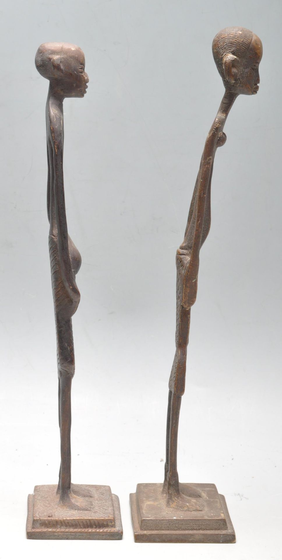 PAIR OF AFRICAN TRIBALCAST METAL FIGURINES - Bild 4 aus 7