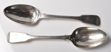 TWO GEORGE IV GEORGE PIERCY BASTING SPOONS