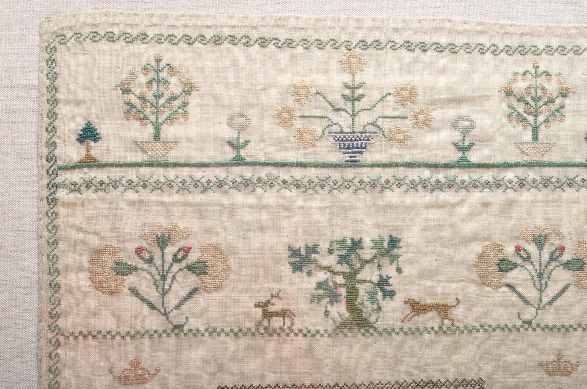 EARLY 19TH CENTURY NEEDLEPOINT SAMPLER 1834 - Image 3 of 6