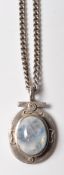 VINTAGE 20TH CENTURY MOONSTONE & .925 SILVER PENDA