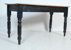 19TH CENTURY VICTORIAN PINE SCRAMBLED TOP DINING TABLE