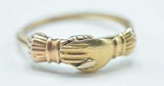 ANTIQUE GOLD CLASPED HANDS RING