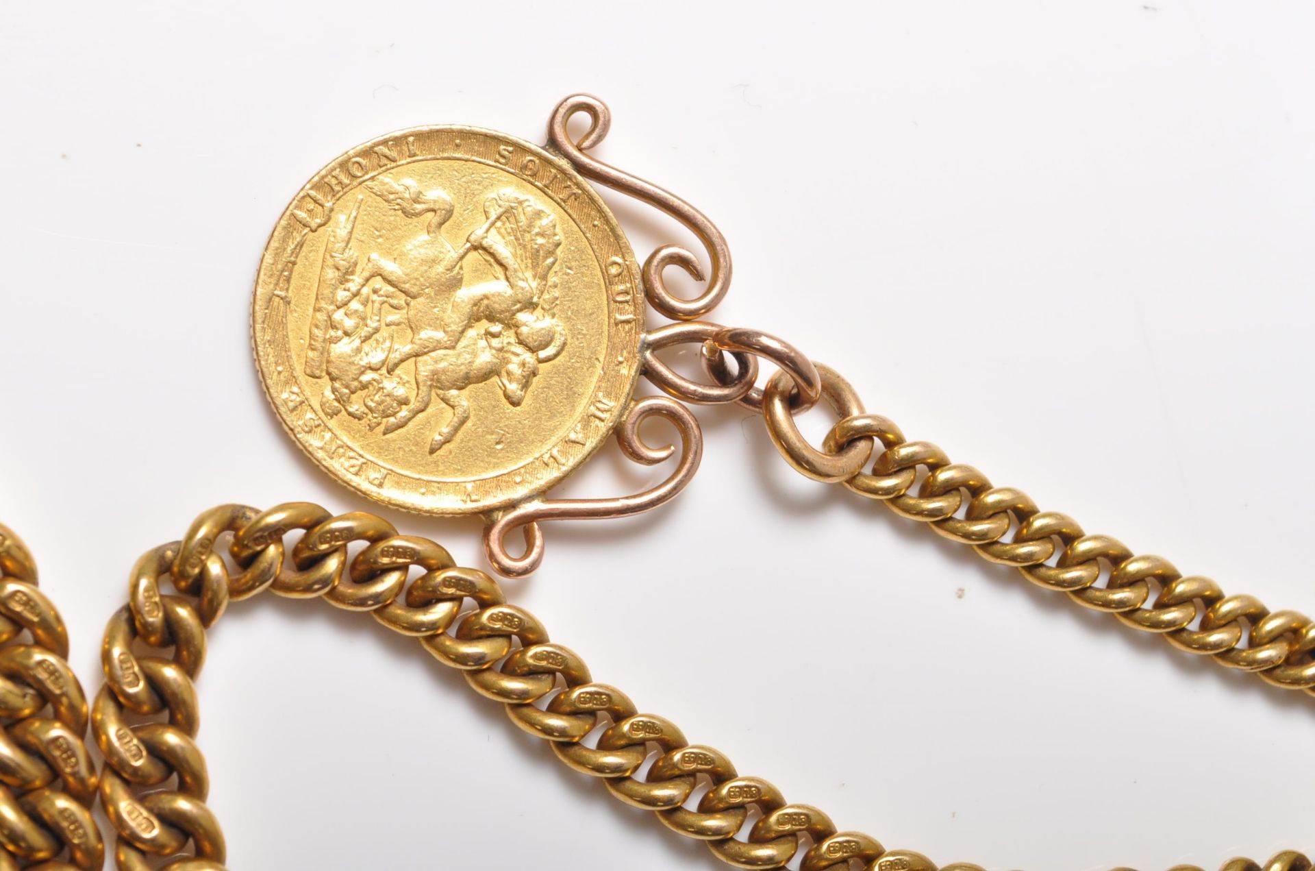 1820 GEORGE III SOVEREIGN AND 18CT GOLD POCKET WATCH CHAIN - Bild 3 aus 7