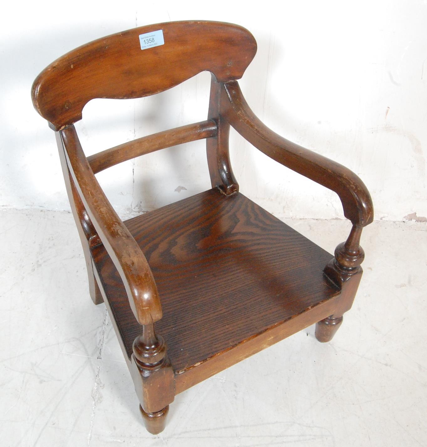 19TH CENTURY VICTORIAN MAHOGANY CHILDRENS CHAIR - Image 2 of 6