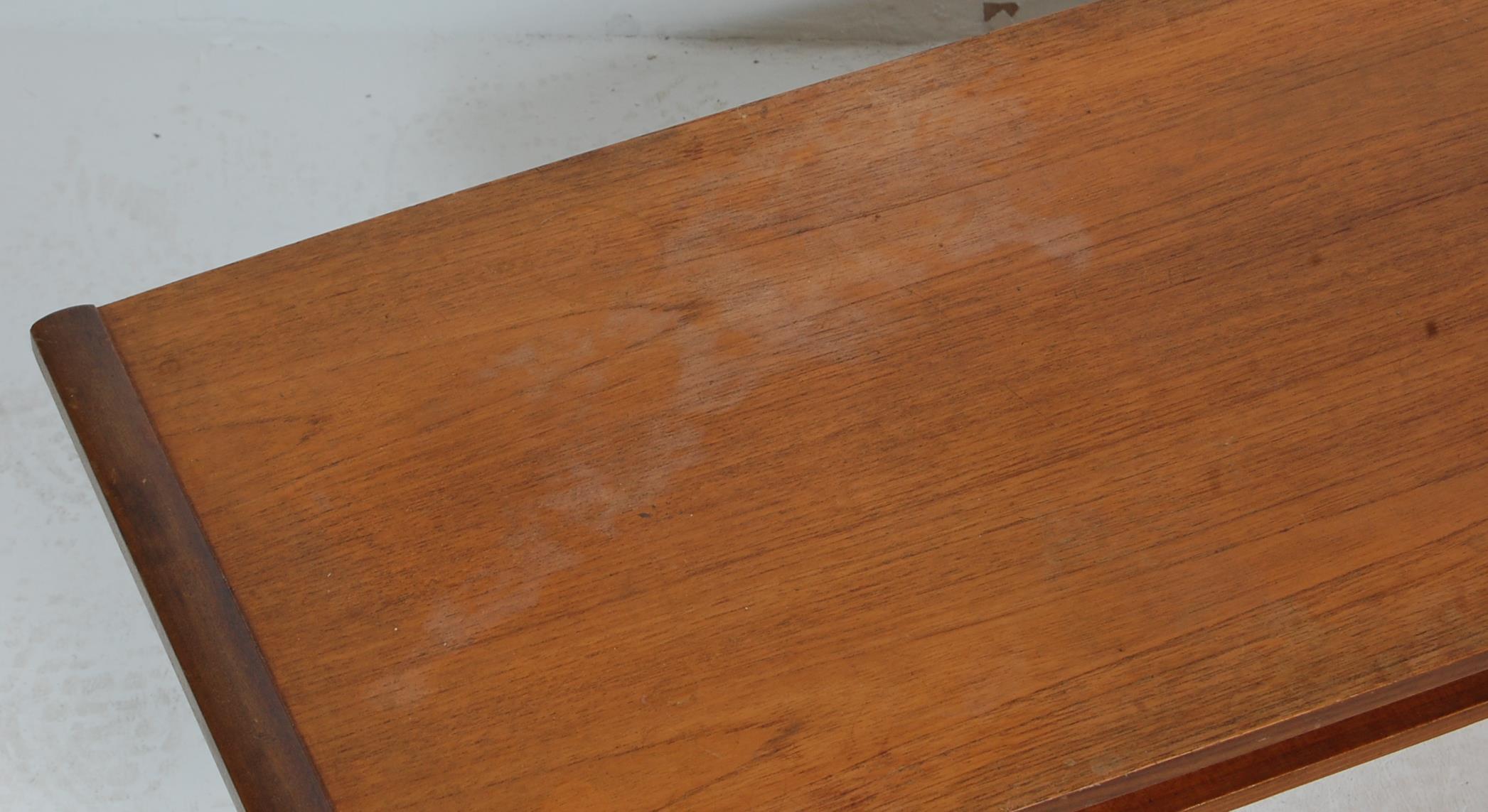 VINTAGE RETRO DANISH INSPIRED LONG JOHN TEAK WOOD COFFEE TABLE - Image 4 of 6