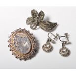 VICTORIAN 19TH CENTURY WHITE METAL BROOCH & OTHER