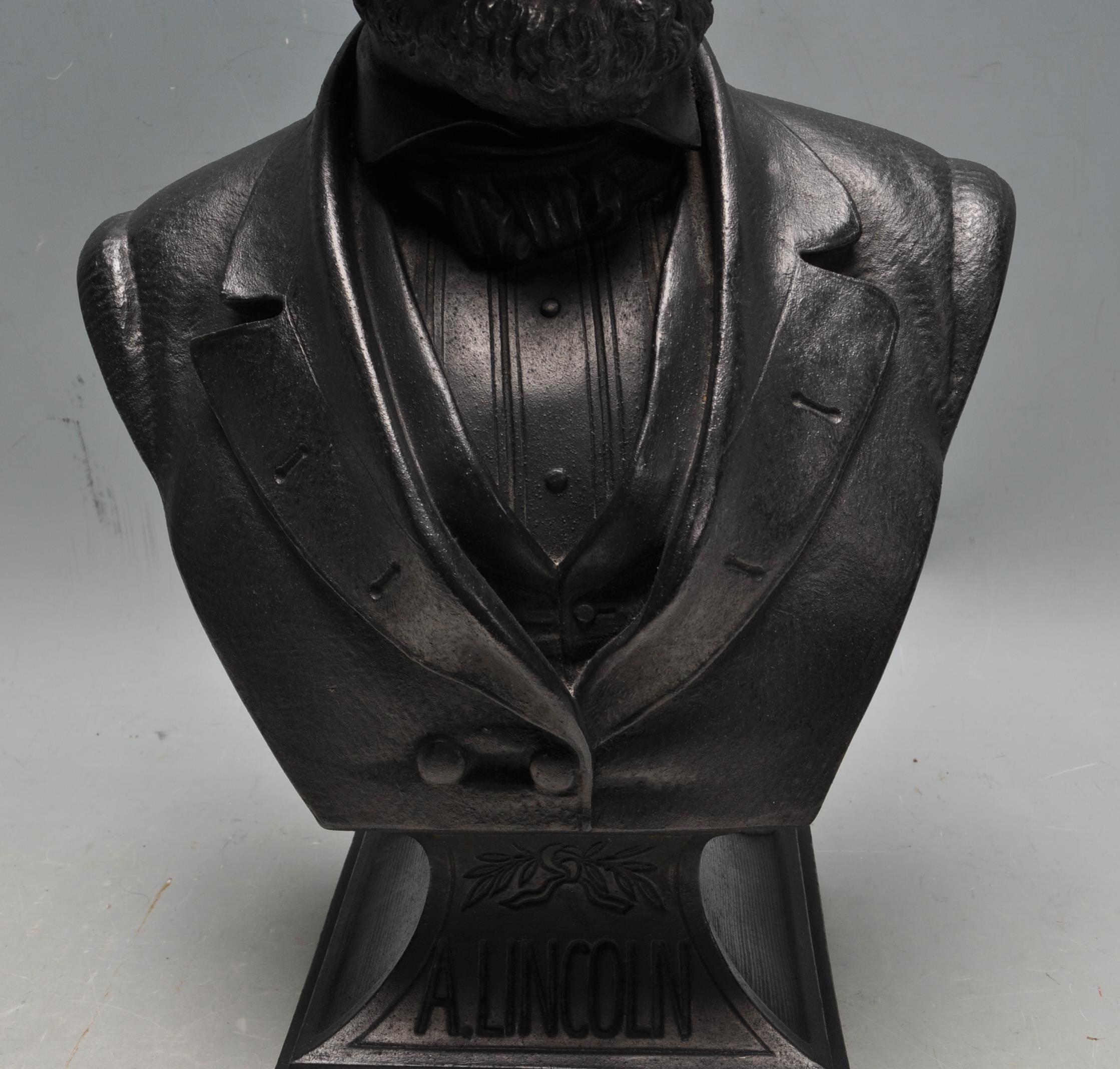 LATE 20TH CENTURY CAST METAL BUST OF ABRAHAM LINCOLN - Image 3 of 7