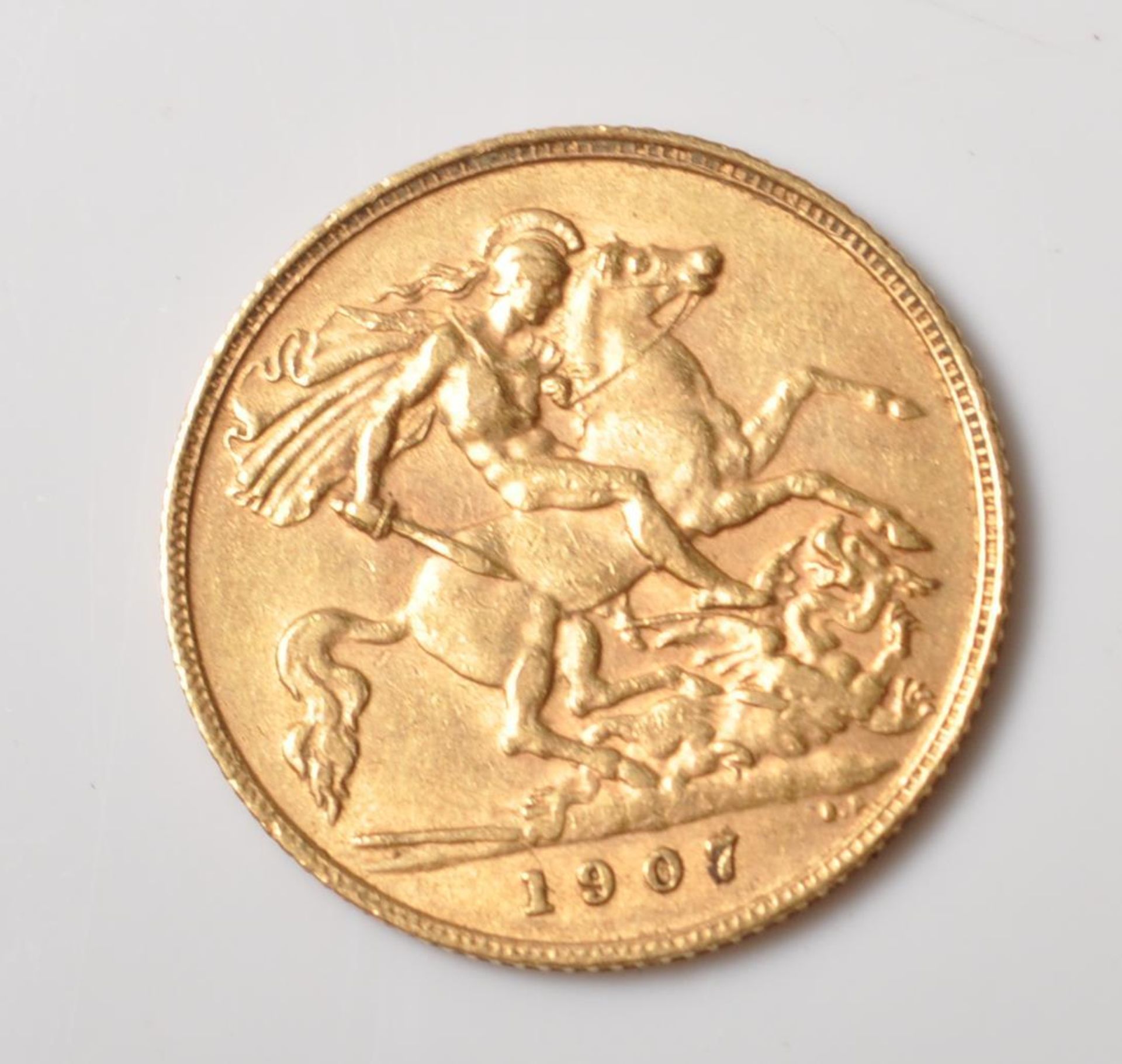 EDWARDIAN 1907 GOLD HALF SOVEREIGN COIN - Image 4 of 4