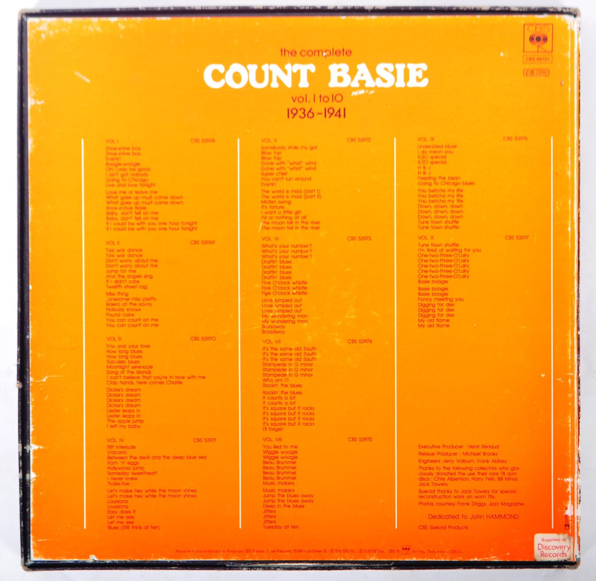 COUNT BASIE - THE COMPLETE VOL. 1 - 10 (1936 - 1941) VINYL BOX SET - Bild 2 aus 3