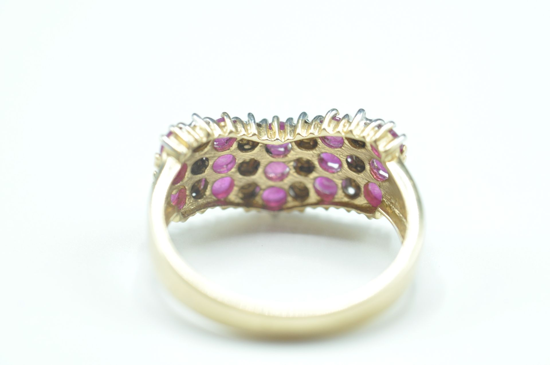 9CT GOLD PINK AND WHITE STONE RING - Bild 5 aus 6