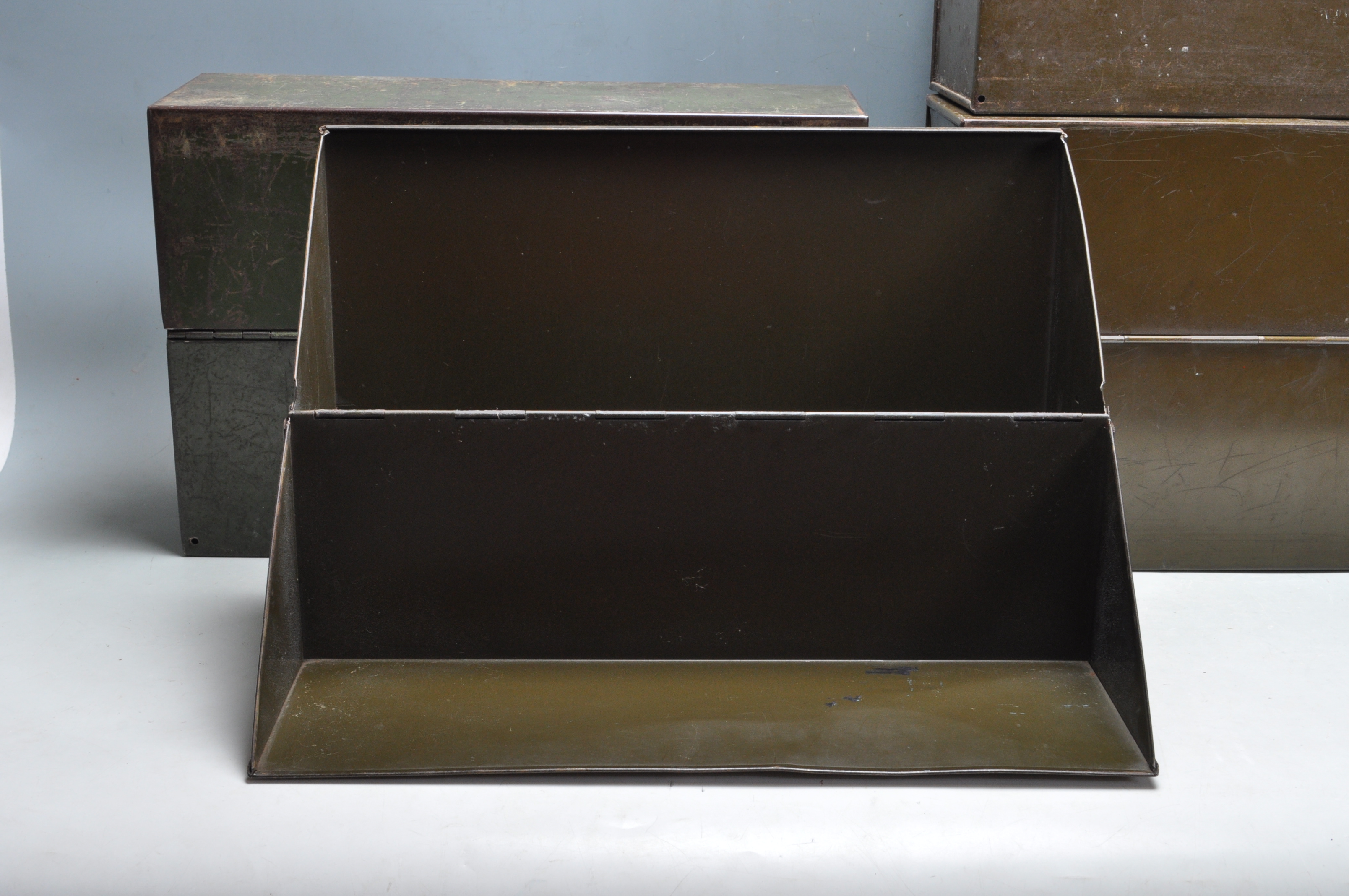 SET OF FOUR RETRO INDUSTRIAL OFFICE FILING BOXES - Image 4 of 7