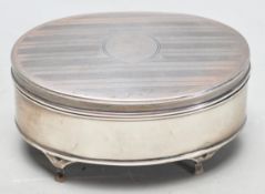 ANTIQUE SILVER HALLMARKED 1926 CHESTER TRINKET BOX BY CLARK & SEWELL