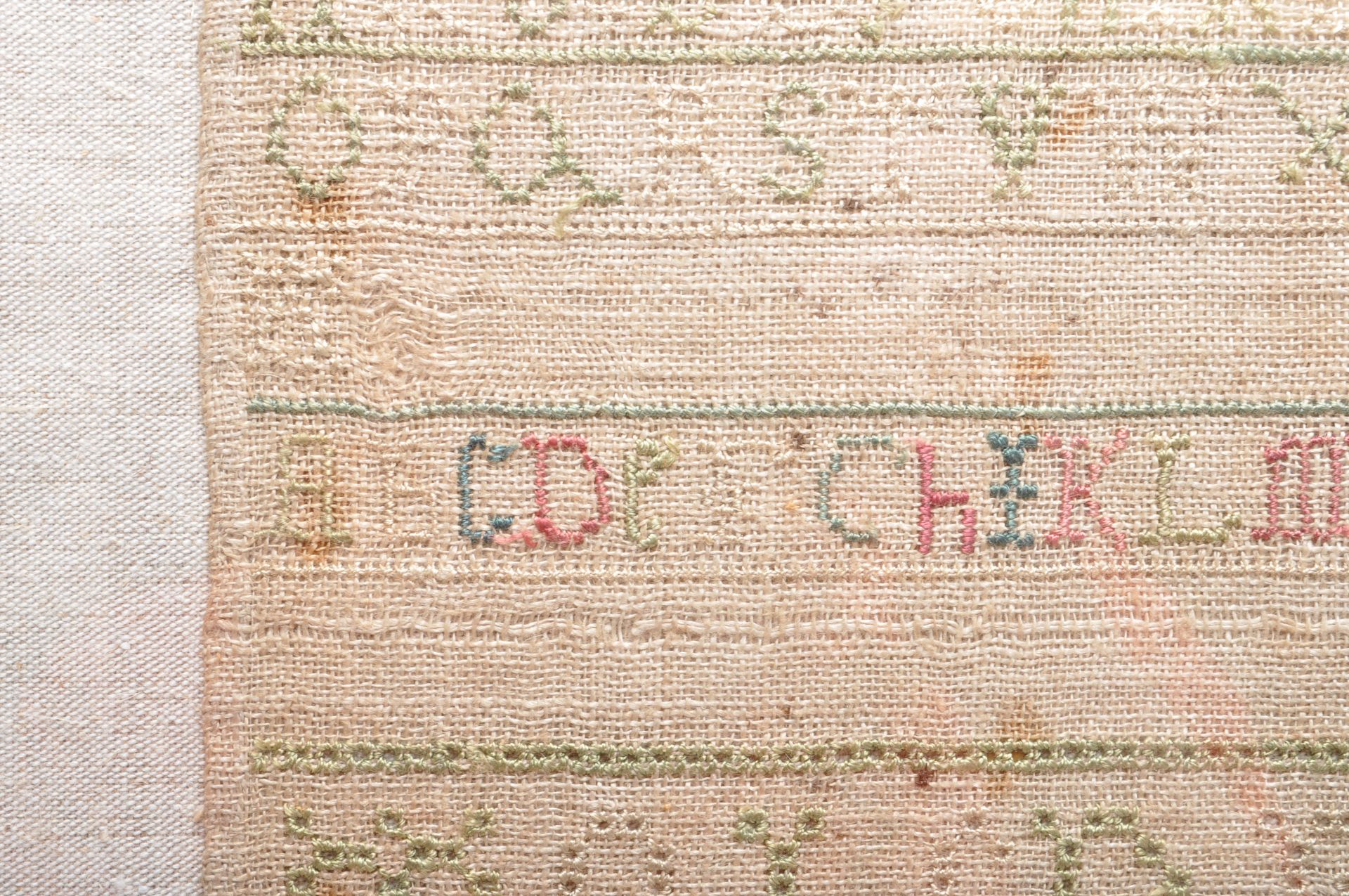 EARLY 19TH CENTURY NEEDLEPOINT FRAMED SAMPLER - Image 6 of 7