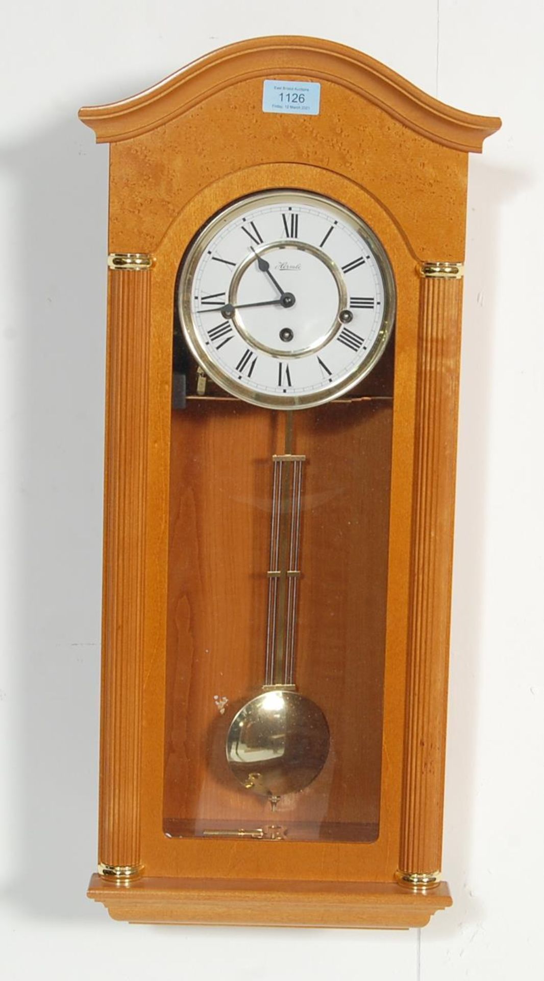 VIENNA STYLE BURR WALNUT WALL CLOCK BY HERMLE