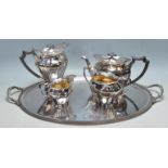 19TH CENTURY VICTORIAN SILVER PLATED TEAPOT, COFFEE POT, CREAMER JUG