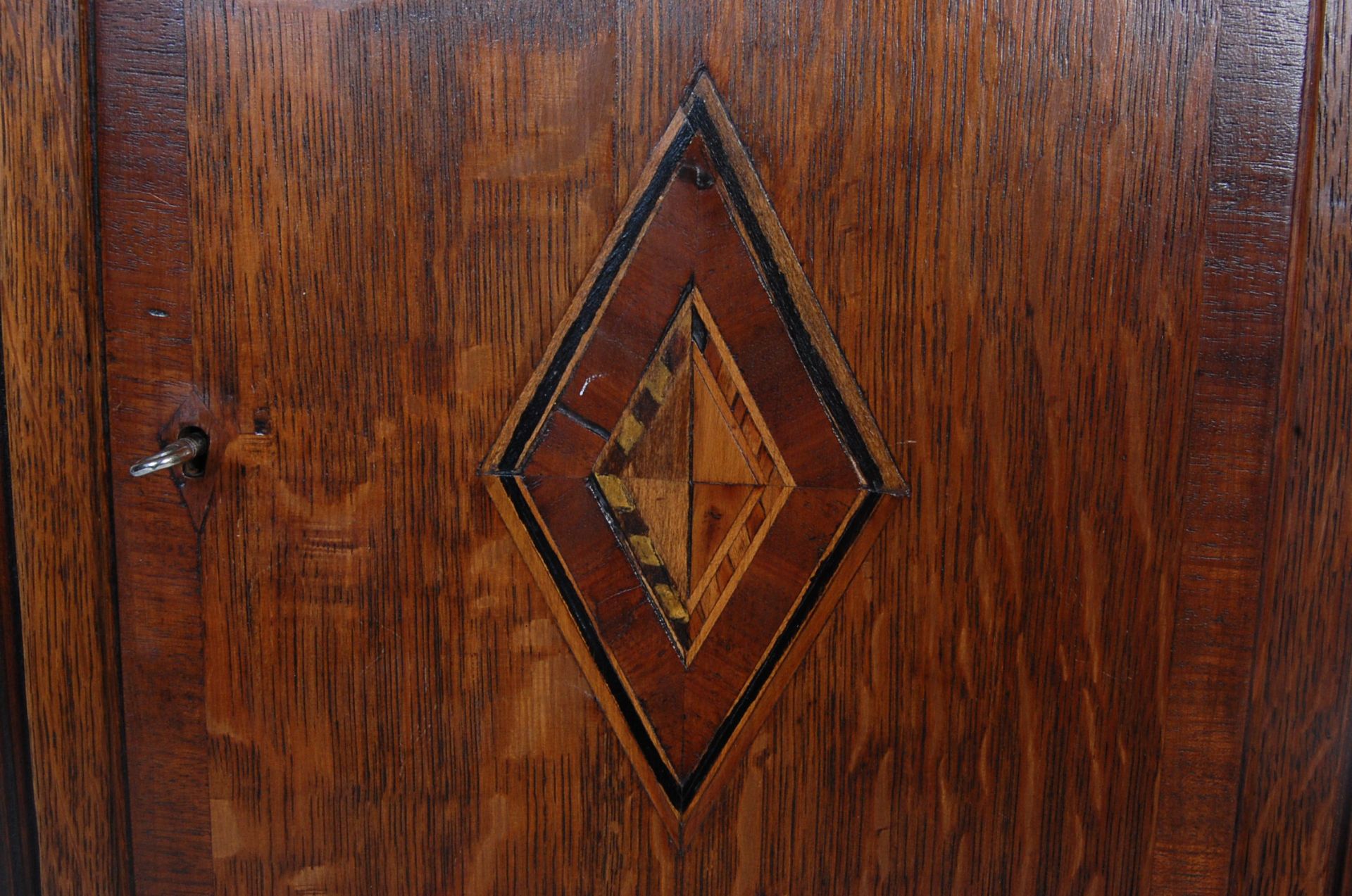 GERGE III 19TH CENTURY OAK INLAID GRANDFATHER CLOCK BY W M CHAMTLER OF TAMWORTH - Bild 7 aus 11