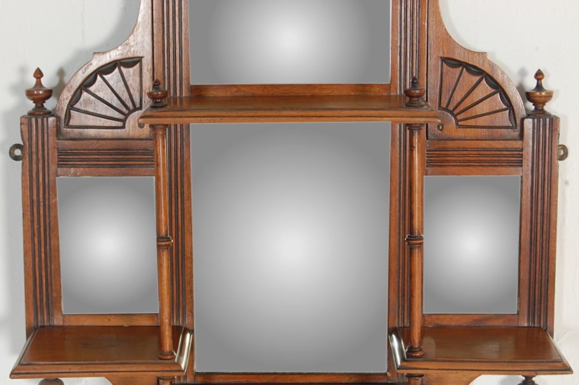 EDWARDIAN EARLY 20TH CENTURY OAK HALL MIRROR - Bild 3 aus 7