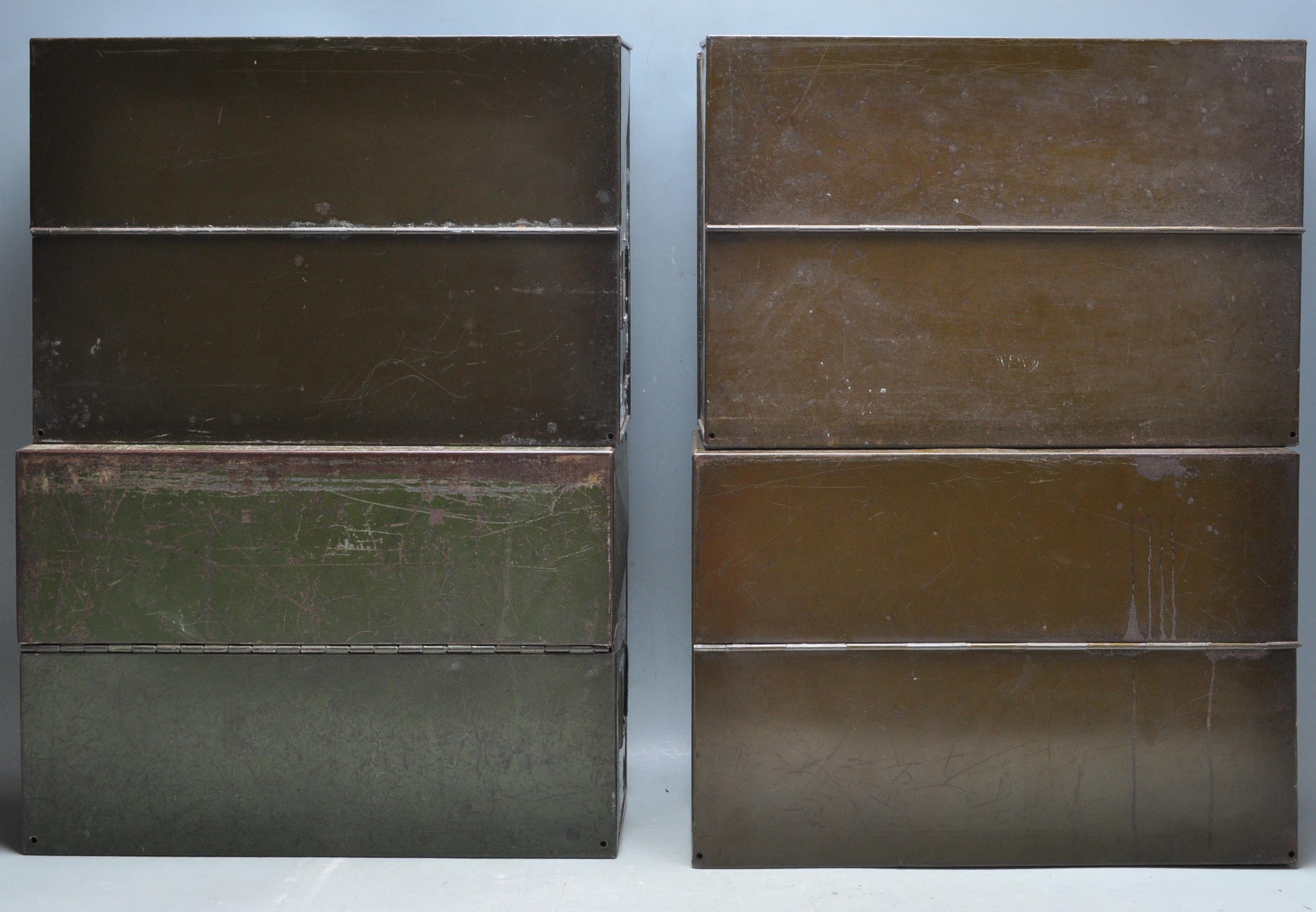 SET OF FOUR RETRO INDUSTRIAL OFFICE FILING BOXES