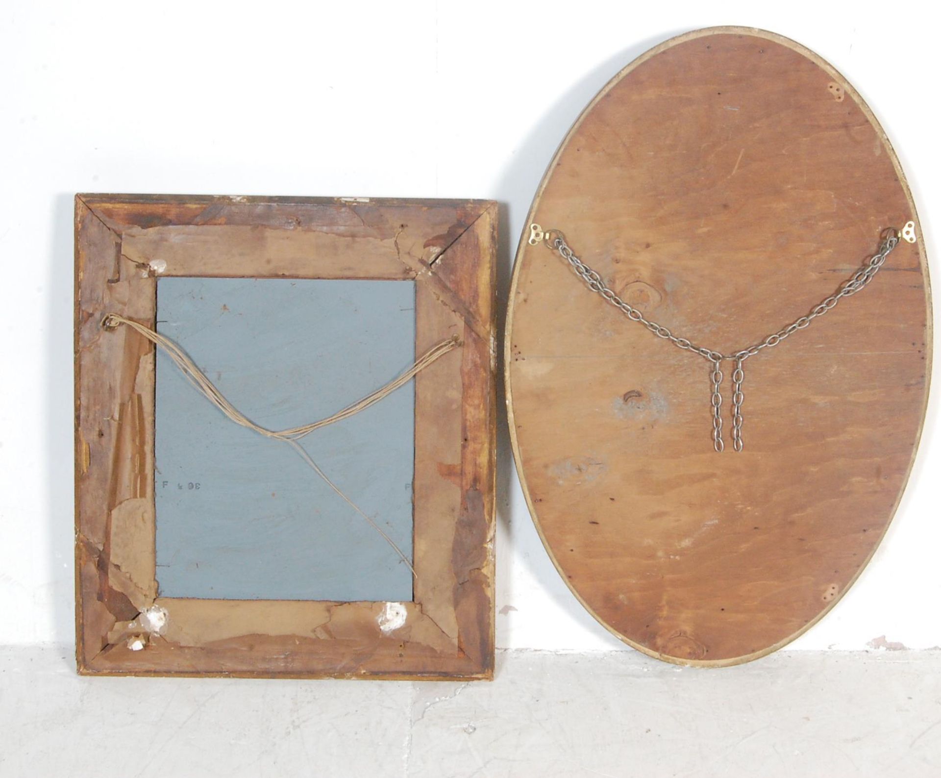 19TH CENTURY VICTORIAN GILT WOOD CUSHION MIRROR AND ANOTHER - Bild 10 aus 21