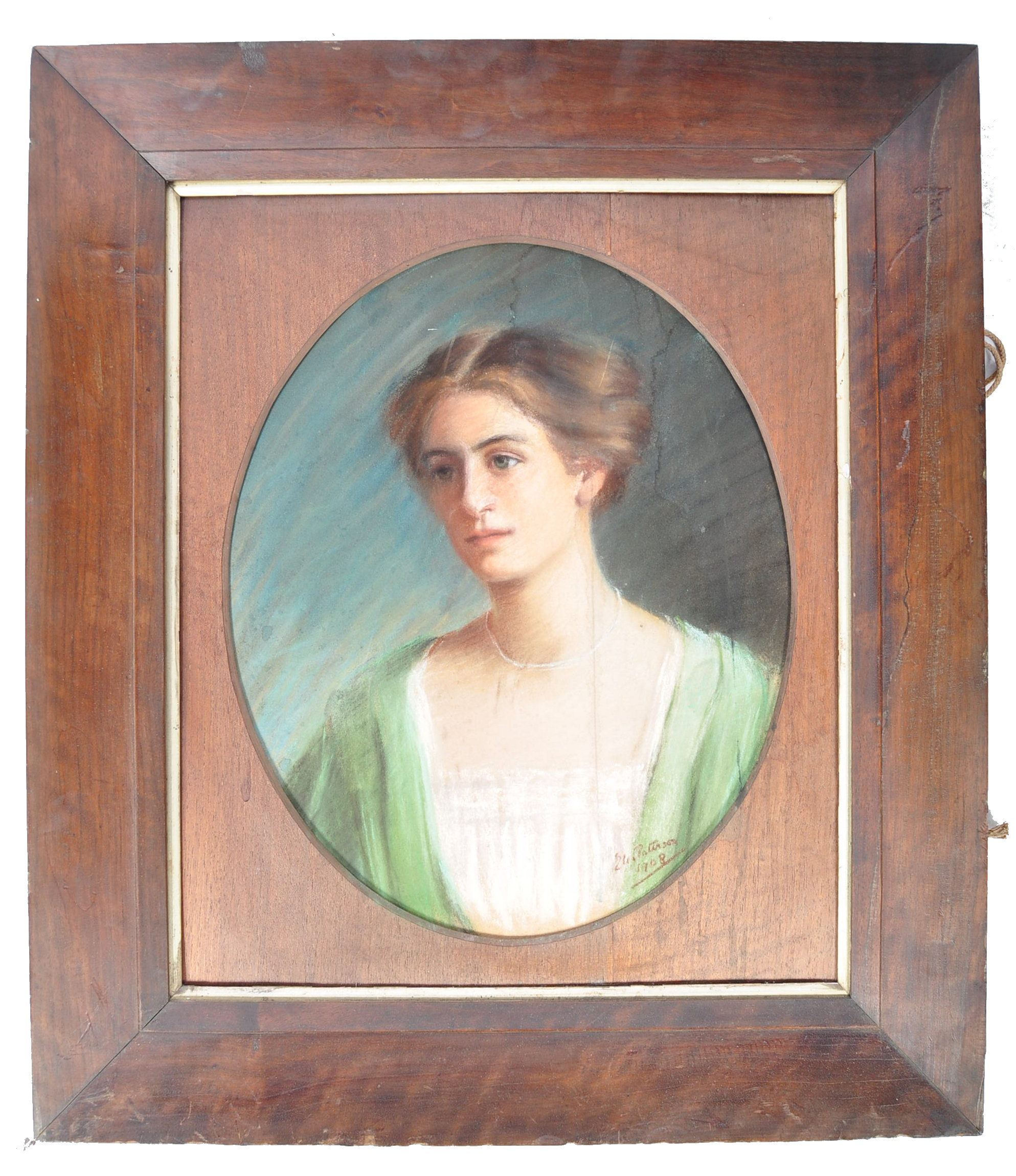 E. PATERSON 1908 - PASTEL STUDY OF A YOUNG LADY