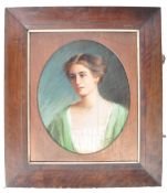 E. PATERSON 1908 - PASTEL STUDY OF A YOUNG LADY