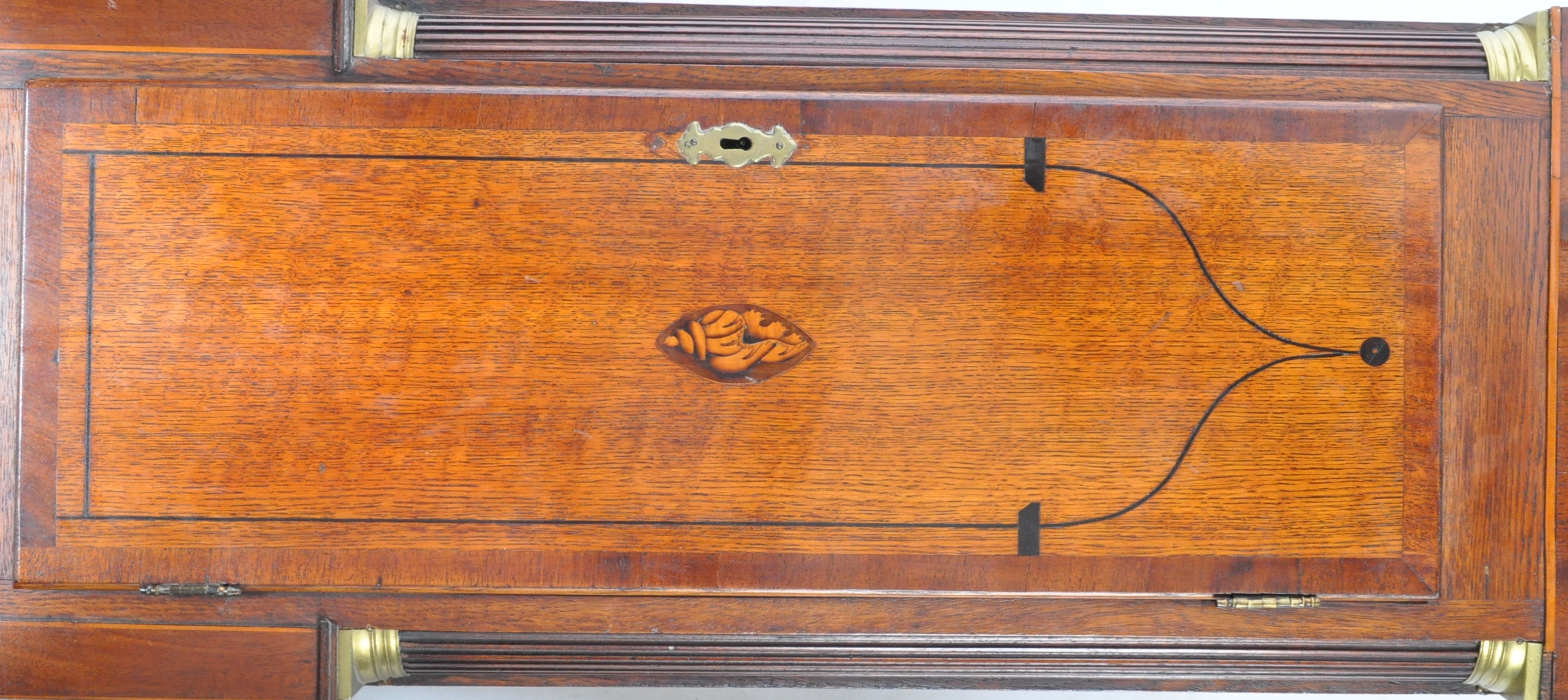 EARLY 19TH CENTURY OAK & MAHOGANY LONGCASE CLOCK - Image 5 of 12