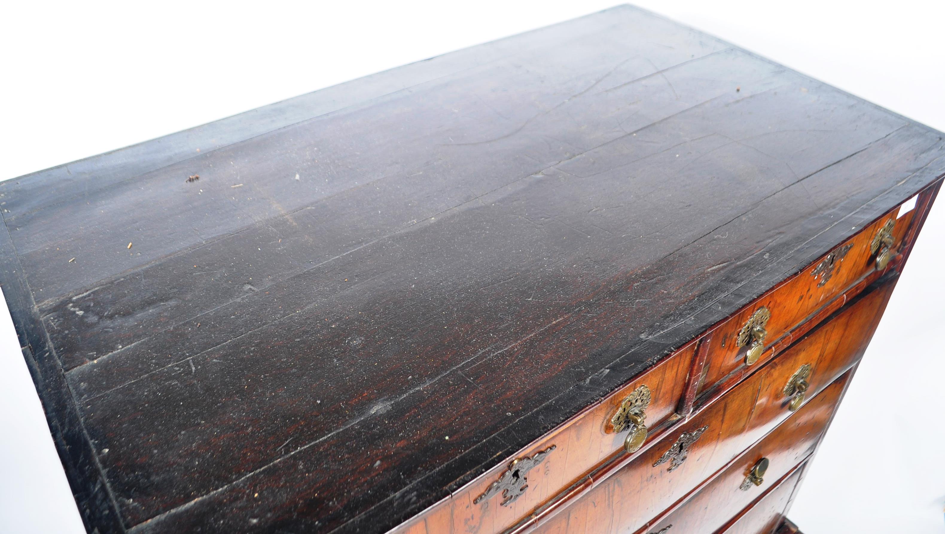 ANTIQUE 18TH CENTURY GEORGIAN WALNUT CHEST ON STAND - Image 3 of 10