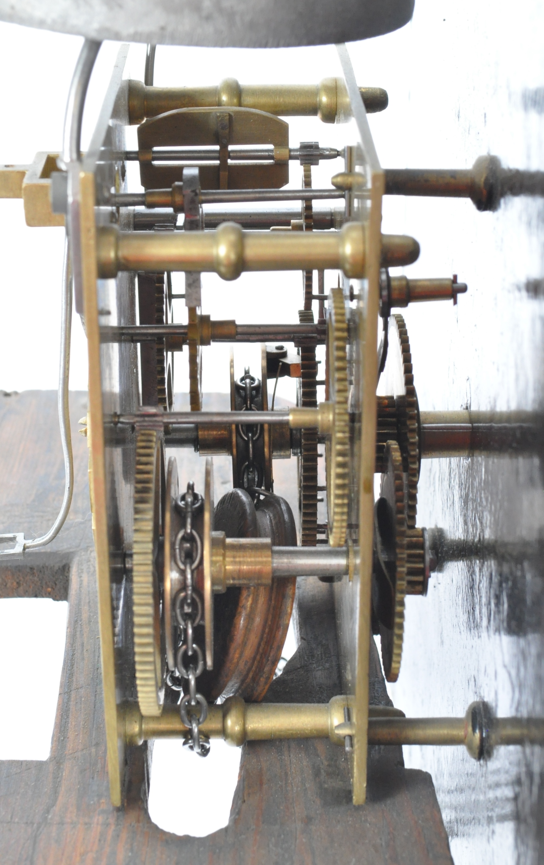 EARLY 19TH CENTURY OAK & MAHOGANY LONGCASE CLOCK - Image 12 of 12