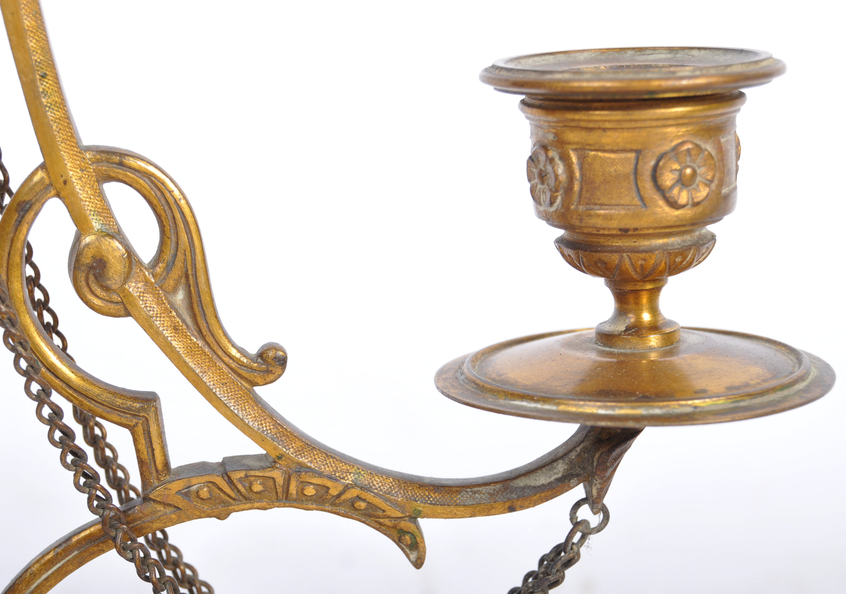 PAIR OF 19TH CENTURY BRONZE AND MARBLE CANDLESTICKS - Image 5 of 6