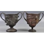 PAIR OF 19TH CENTURY ITALIAN GRAND TOUR BRONZE CHALICES