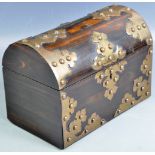 STRIKING COROMANDEL DOMED TEA CADDY WITH BRONZE MOUNTS