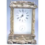 DECORATIVE 20TH CENTURY BRONZE CASED CARRIAGE CLOCK