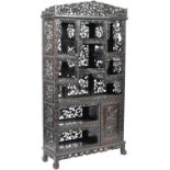 IMPRESSIVE 19TH CENTURY CHINESE CARVED HARDWOOD DISPLAY CABINET