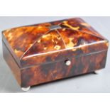 19TH CENTURY BLONDE TORTOISESHELL WORK / SEWING BOX