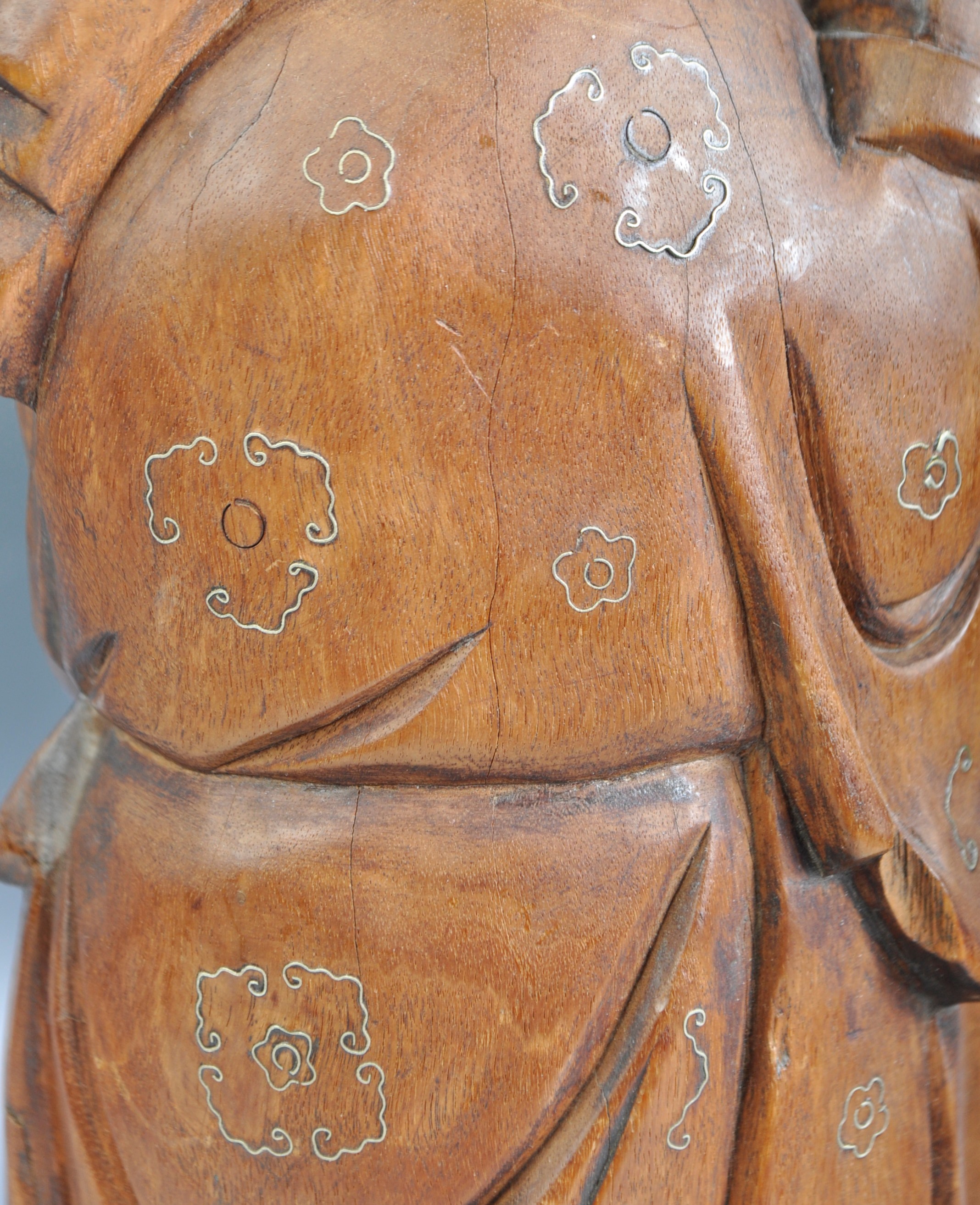 19TH CENTURY CHINESE HARDWOOD FIGURES WITH SILVER INLAY - Image 10 of 10