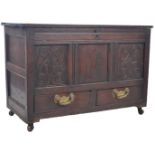 18TH CENTURY ENGLISH COUNTRY OAK MULE CHEST / COFFER