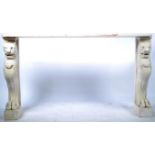 ANTIQUE STYLE MARBLE AND PLASTER GRIFFIN HALL TABLE