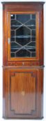 ANTIQUE 19TH CENTURY GEORGIAN DOUBLE HEIGHT CORNER CUPBOARD