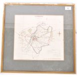 20TH CENTURY LITHOGRAPH HAND COLOURED MAP OF CANTERBURY
