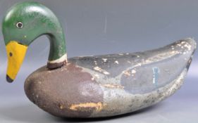 19TH CENTURY HAND CARVED AND PAINTED MALLARD DECOY DUCK
