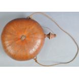 ANTIQUE 19TH CENTURY SOUTH AMERICAN CARVED GOURD POWDER FLASK