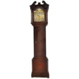 19TH CENTURY GEORGIAN OAK CASED 8 DAY LONGCASE CLOCK