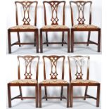 SET OF SIX CHIPPENDALE REVIVAL CHAIRS