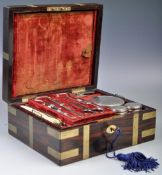 EARLY 19TH CENTURY GEORGIAN ROSEWOOD CAMPAIGN BOX