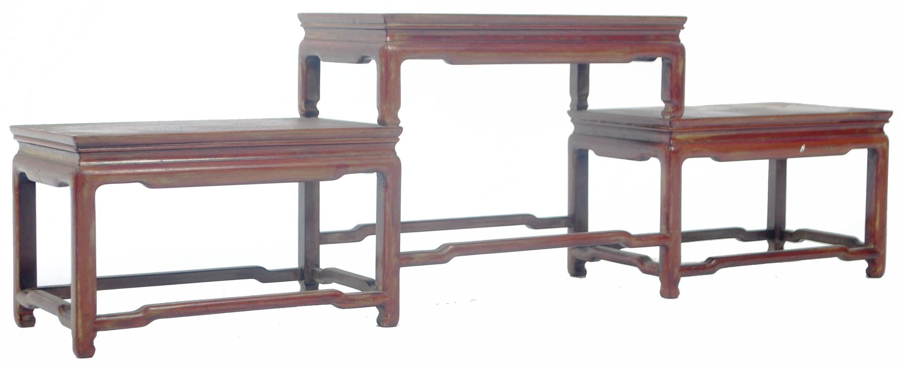 ANTIQUE CHINESE ZITAN WOOD THREE TIER STAND