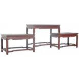 ANTIQUE CHINESE ZITAN WOOD THREE TIER STAND