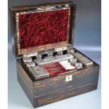 19TH CENTURY COROMANDEL WOOD VANITY TRAVEL BOX